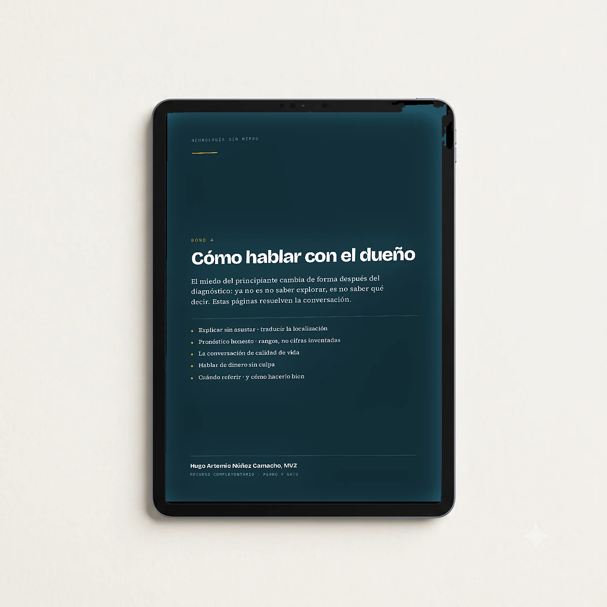 Guía para hablar con el dueño en tablet