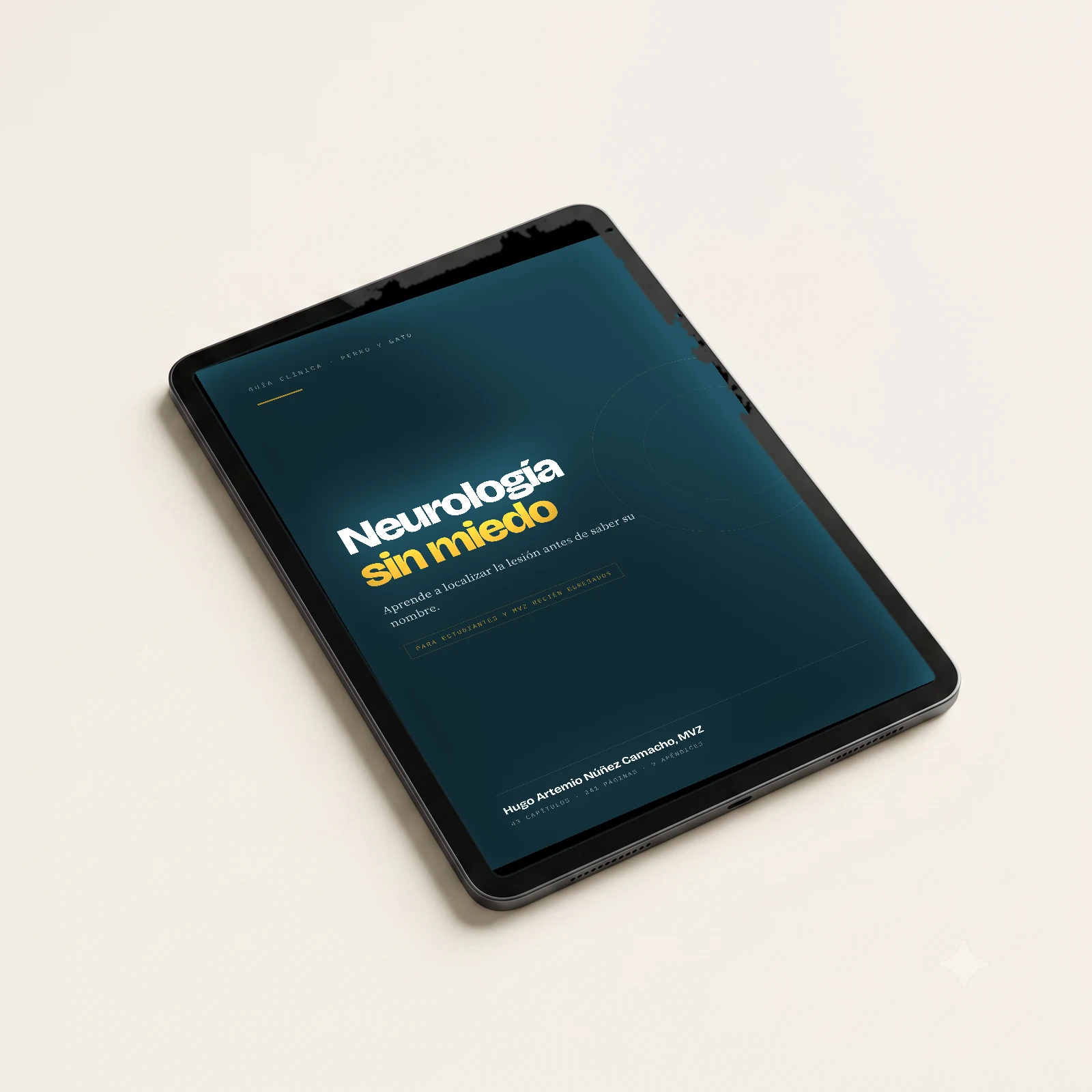 Neurología sin miedo, guía clínica de 241 páginas, en tablet